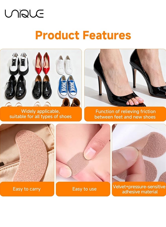 يونيك 15 ورقة (30 قطعة) وسادات البونيون - وسادات رغوية لصمغ لون البشرة لإكسسوارات الحذاء (5 أشكال) - للرجال والنساء لتقليل الاحتكاك، مسامير القدم، تخفيف الألم والخدوش - Image 3